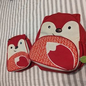 Skiphop Backpack and lunch box fox
